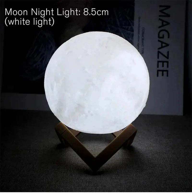 Luminária de Lua Estrelada D5 8cm – Luz LED Decorativa, luz noturna em formato de lua iluminada.