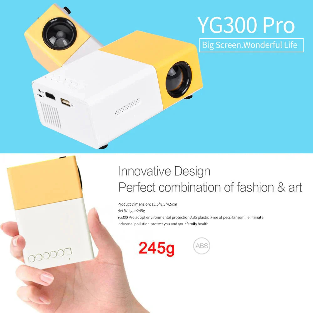 Mini Projetor YG300 Pro Suporte Full HD 1080P