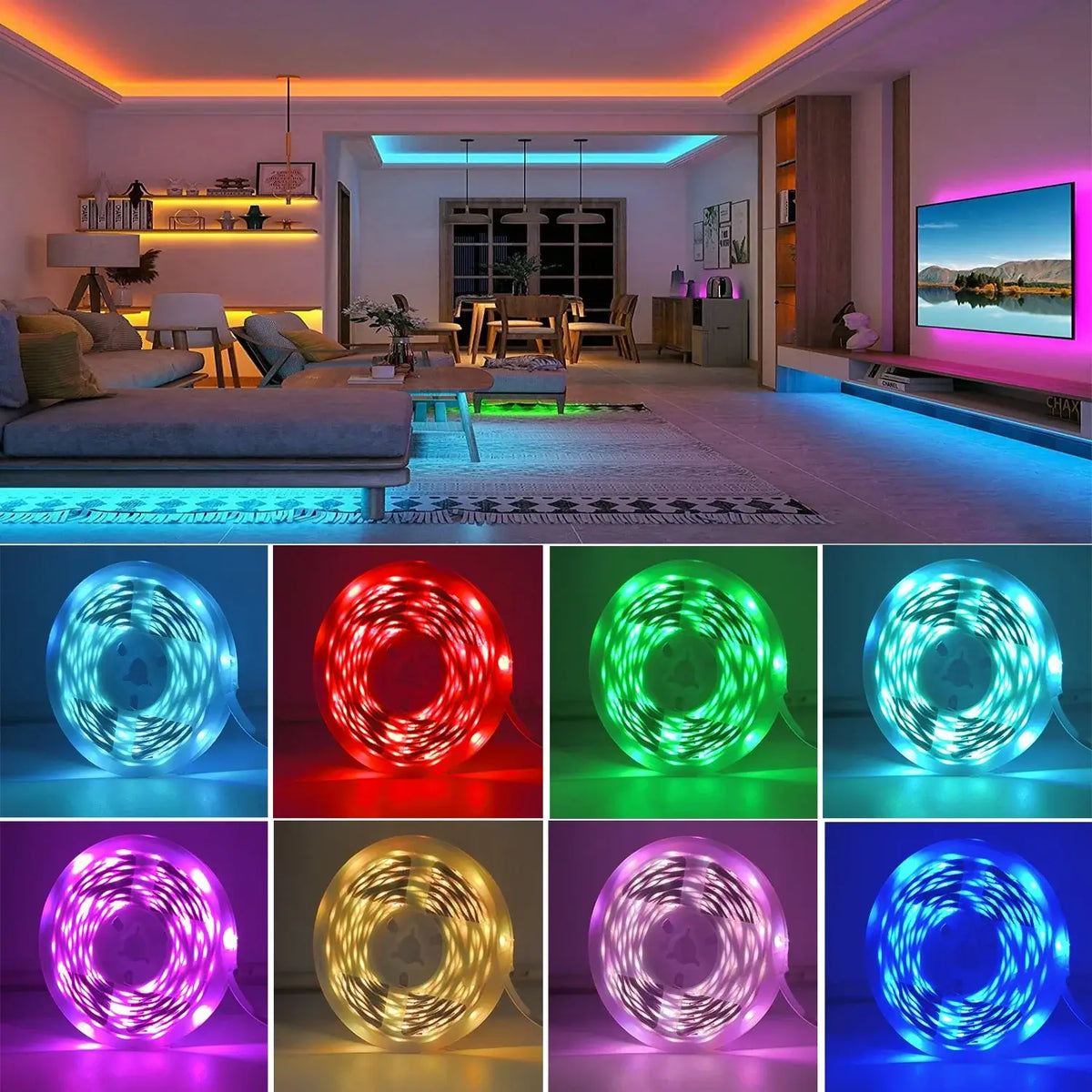 Fita LED RGB com Controle por App Luz de Ambiente 