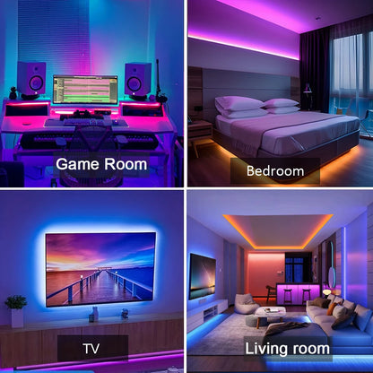 Fita LED RGB com Controle por App - Luz de Ambiente para Quarto e Sala